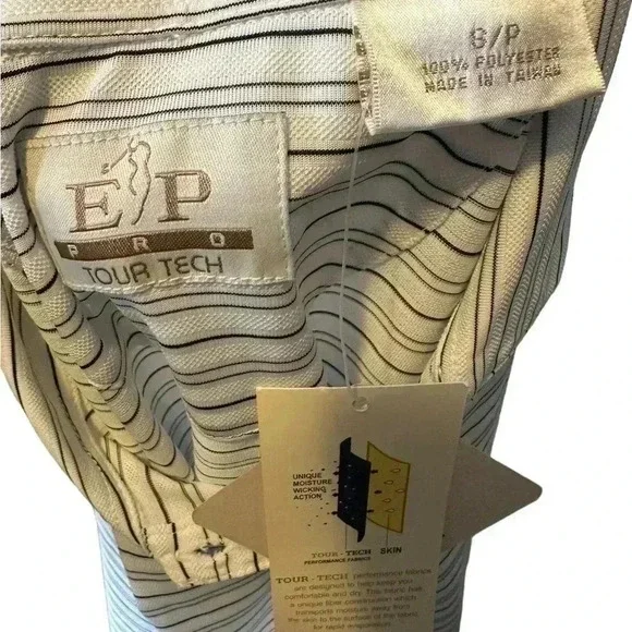 NWT Women’s golf polo EP Pro Tour Tech black and white striped ladies size S P - Picture 8 of 8